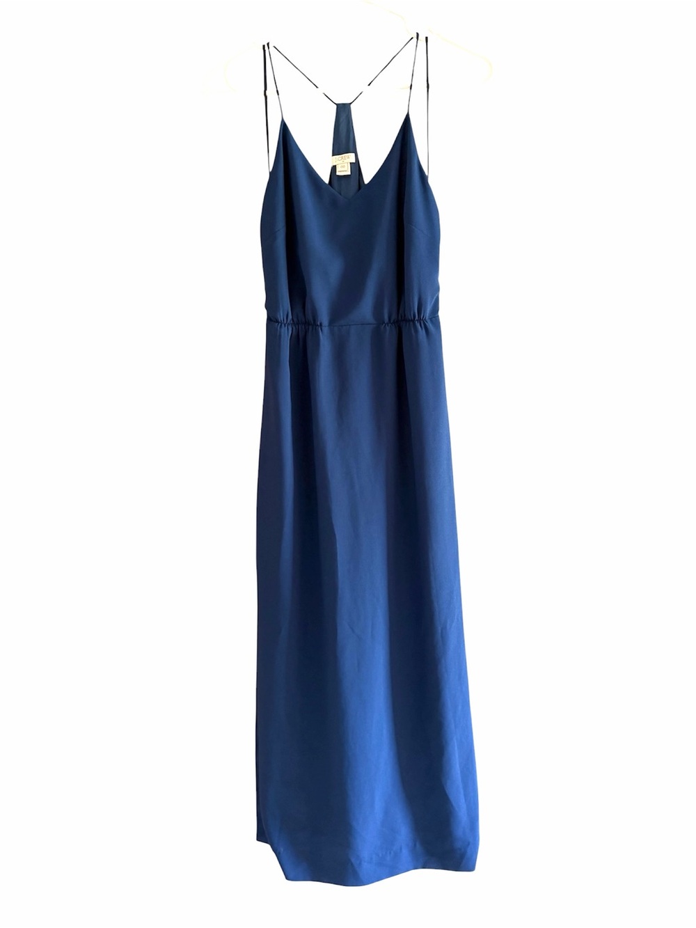 J. Crew Navy Spaghetti-Strap High Slit Slip Maxi Dress Size 00